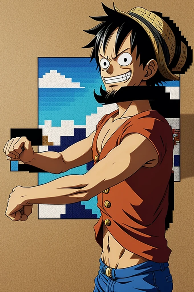 One piece Luffy pixel art 