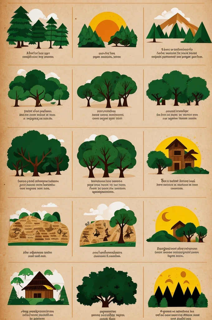 Make me a comic about deforestation in 6 squares with legible Spanish lyrics.