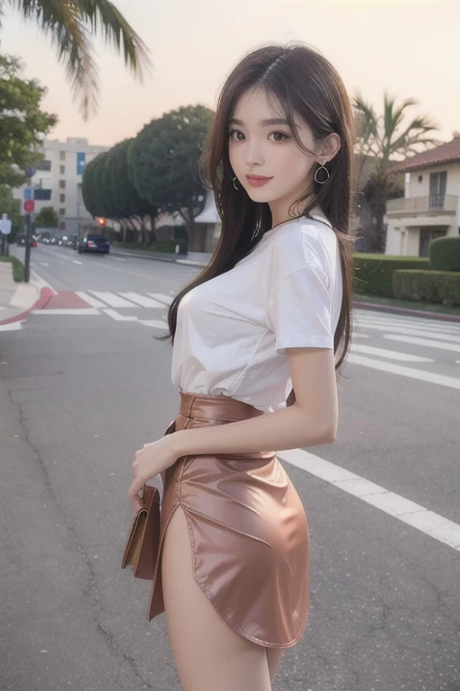 1 Girl,Main Street,Soft Light,Chinese Beauty,Tight Fit,Long skirt,