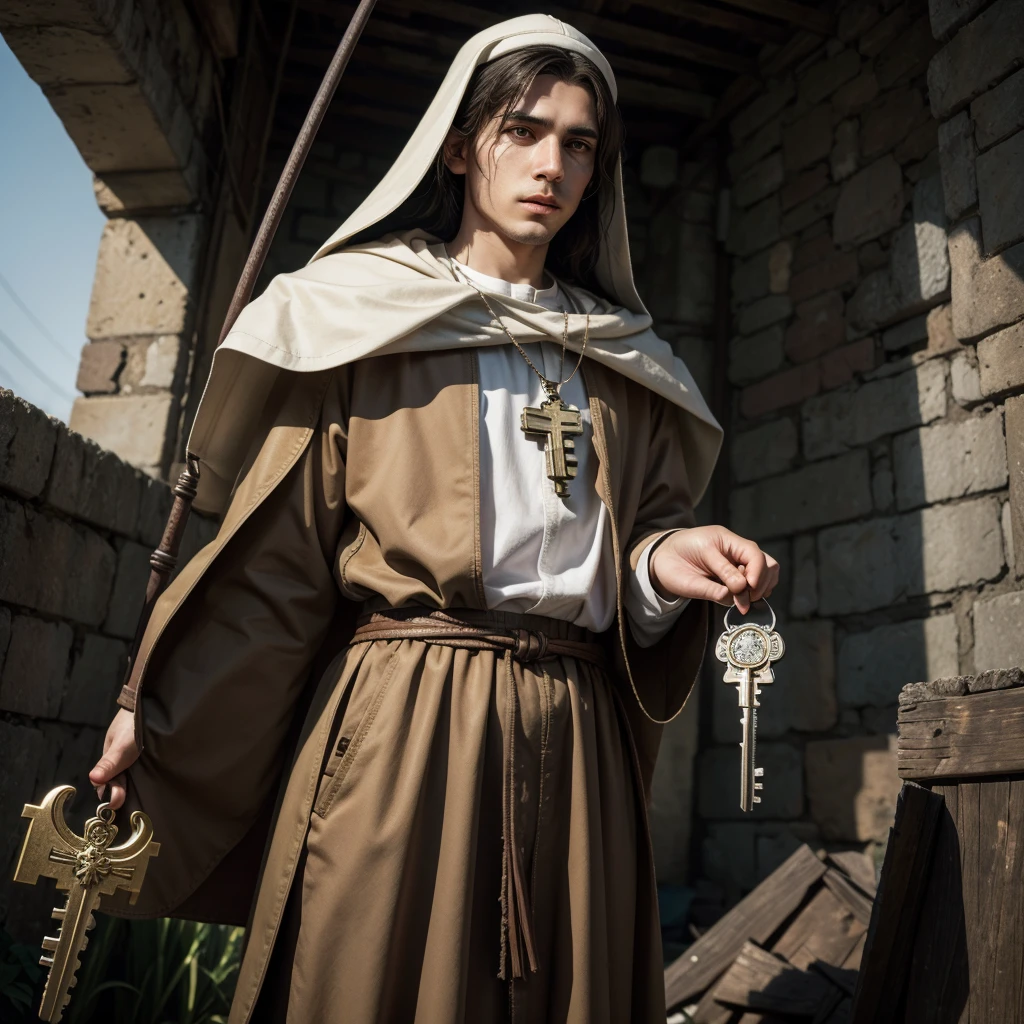 Saint Humberto, patron saint of hunters, with keys