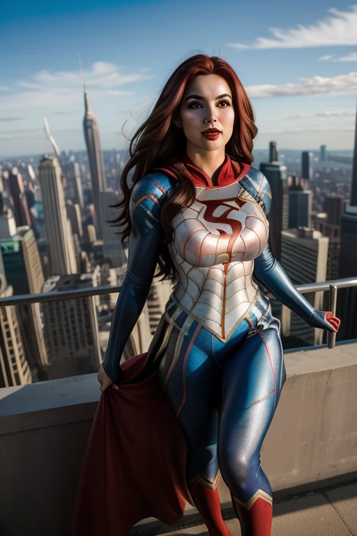 a close up of a asia woman in a superman costume standing on a cityscape, amouranth as a super villain, super photo realistic, realistic cosplay, super photo-realistic, ultra mega super hyper realistic, super-hero girl, super realistic photo, superhero body, highly detailed giantess shot, supergirl, superhero, superhero portrait, super model, super hero, super photorealistic, gigantic breasts, showing Vulvas muscular body, sexy body,