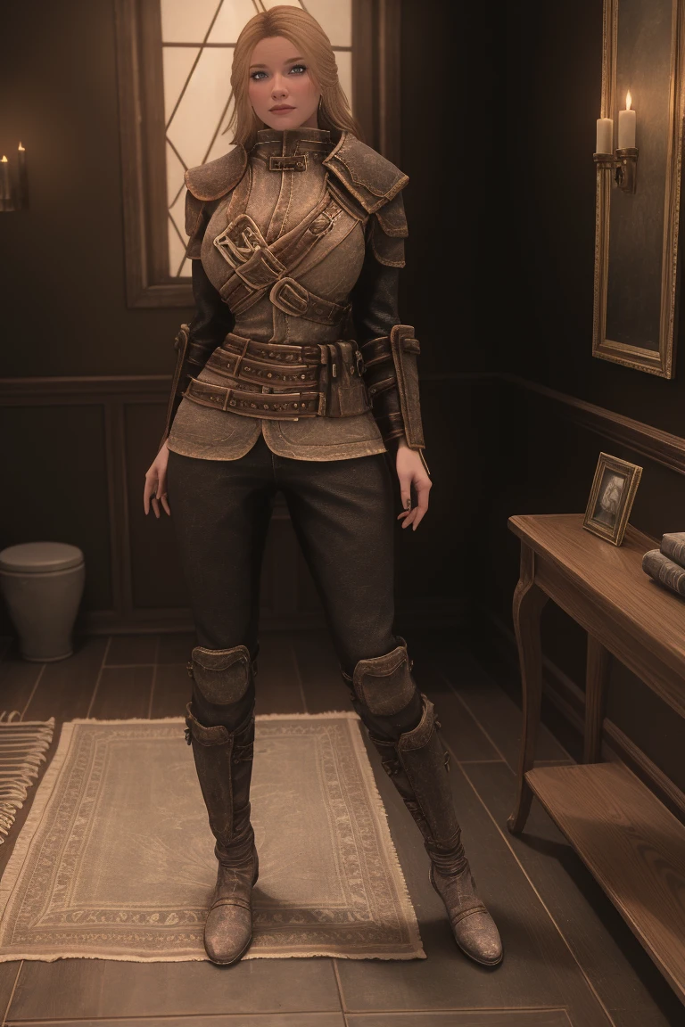 A stunning female breton stands poised on the weathered deck of a majestic ship at night in Miami. Her porcelain skin glows softly, illuminated by the warm light of the loghthouse. Delicate features and raven tresses frame her enigmatic smile as she gazes out to sea, the wind gently tousling her locks, (((wearing short skirt with long cloak and high boots, medium breasts, cleavage,))), short red hair, looking at the viewer