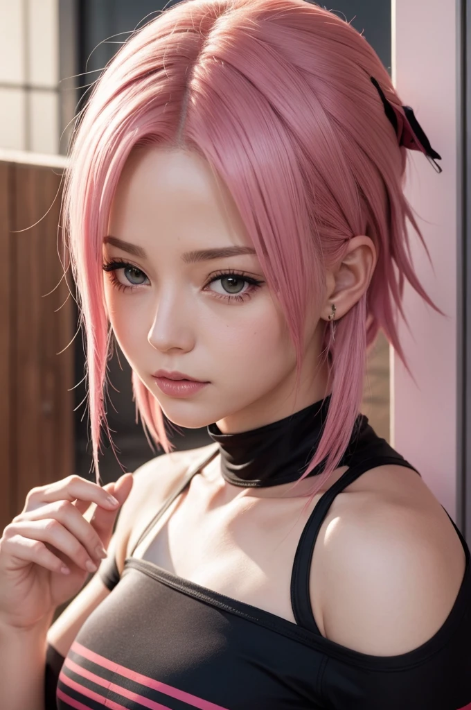 1girll,(Captivating quality:1.4),(True textured skins of the highest quality), Delicate face,Pink twin-tailed hair, Gradient Hair, (perfect bodies:1.1),Heart-shaped choker、long eyelasher,grin, hyperphotorealism, Cinematic lighting, projected inset, surrealism, hyper HD, masutepiece,Dream On,Please wear clear silk pajamas,Carmelto,tattooed,Fantasy space,Luxurious space