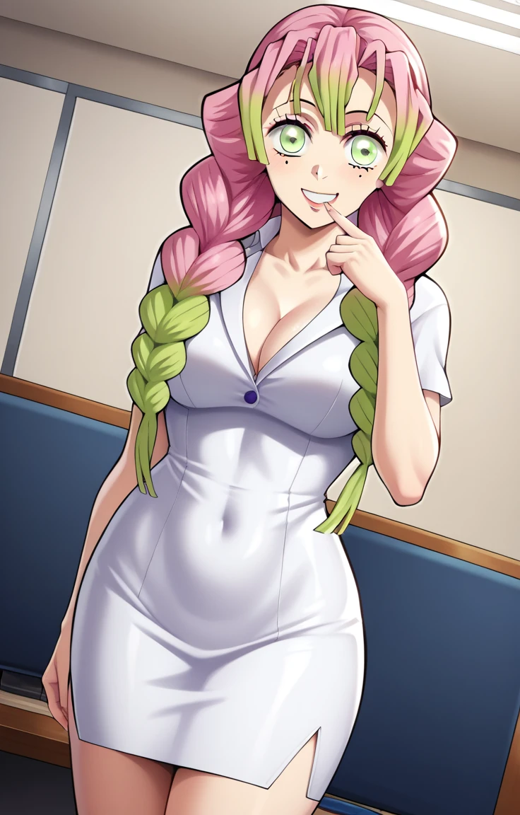 score_7_up, BREAK source_anime, KMitsuriV4XL, 1girl, solo, slight smile, office lady, office room, indoors, professional light, standing, dutch angle, ((((sexy pose)))),t((((very tight dress))))