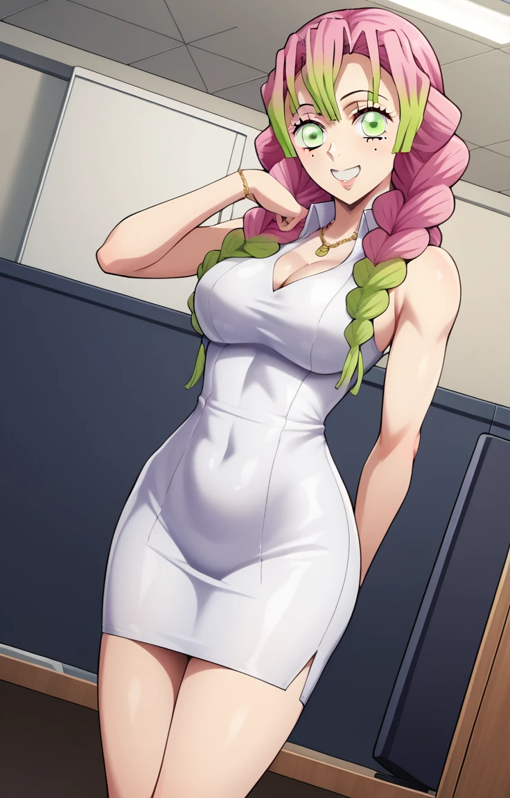 score_7_up, BREAK source_anime, KMitsuriV4XL, 1girl, solo, slight smile, office lady, office room, indoors, professional light, standing, dutch angle, ((((sexy pose)))),t((((very tight dress))))