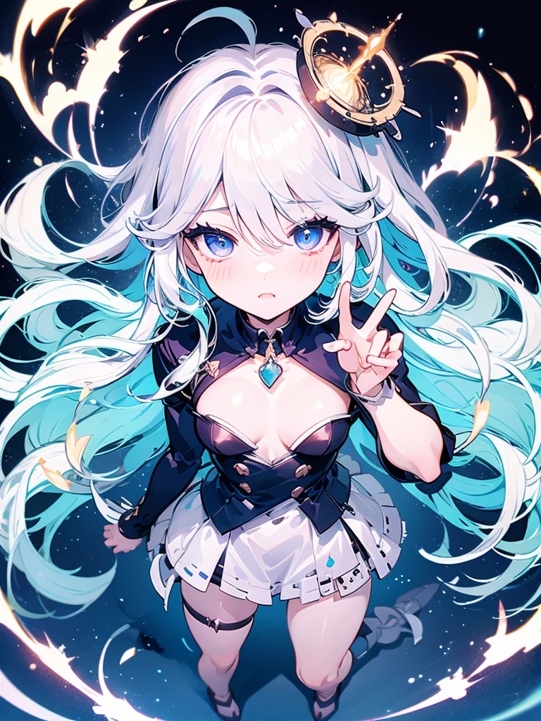 masterpiece、best quality、detailed beautiful face、rabbit ear、magic、エフェクト、イラスト、full body、swirling vortex、elemental burst