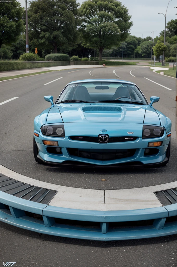 Mazda RX 7 FD light blue with white velegs