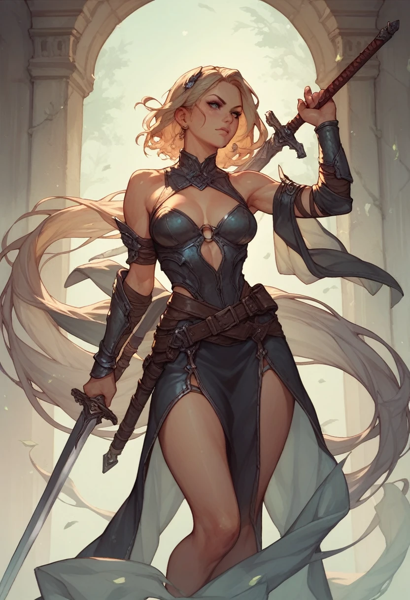 Women with a long sword