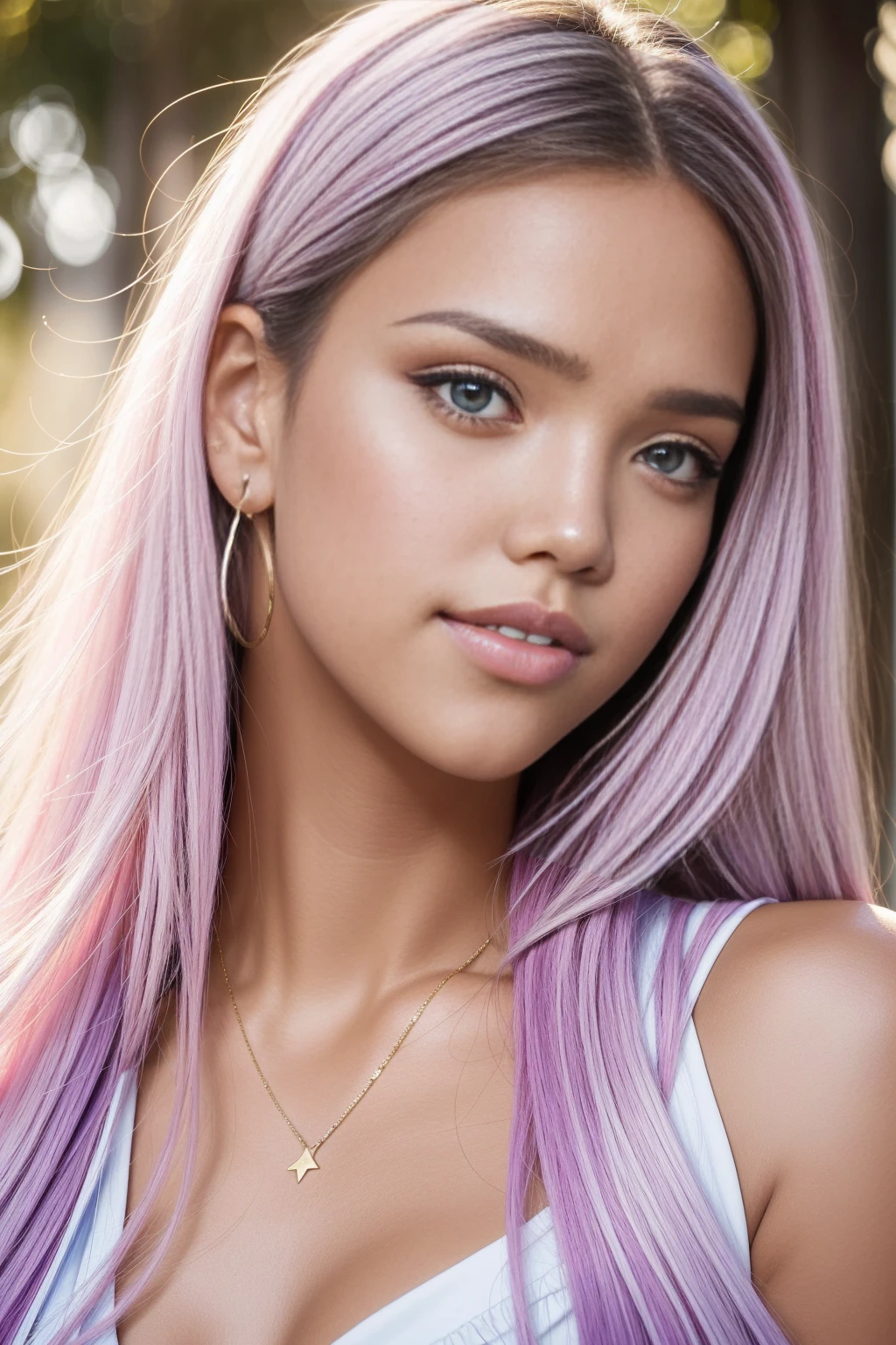Beautiful voluminous bright pink and purple gradient
decorated with sparkling diamonds, solfeggio treble clef, the inscription "Trance 2024 Relax Music V.8" is in clear focus and well lit, and a beautiful realistic girl with makeup is depicted on the side, the girl's hair is gradient blue and white, the girl looks like Jessica Alba in headphones with gold earrings.and on the headphones there is a three-dimensional inscription text "Trance 2024",expressive eyes, Provence, atmospheric lighting, ultra-realistic photography, ultra-detailed skin, highly detailed texture, soft light, saturation, contrast (masterpiece), ultra full HD 4K, Clear focus, noise reduction ,
