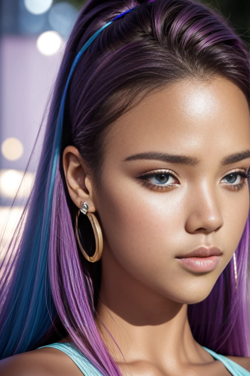 Beautiful voluminous bright pink and purple gradient
decorated with sparkling diamonds, solfeggio treble clef, the inscription "Trance 2024 Relax Music V.8" is in clear focus and well lit, and a beautiful realistic girl with makeup is depicted on the side, the girl's hair is gradient blue and white, the girl looks like Jessica Alba in headphones with gold earrings.and on the headphones there is a three-dimensional inscription text "Trance 2024",expressive eyes, Provence, atmospheric lighting, ultra-realistic photography, ultra-detailed skin, highly detailed texture, soft light, saturation, contrast (masterpiece), ultra full HD 4K, Clear focus, noise reduction ,