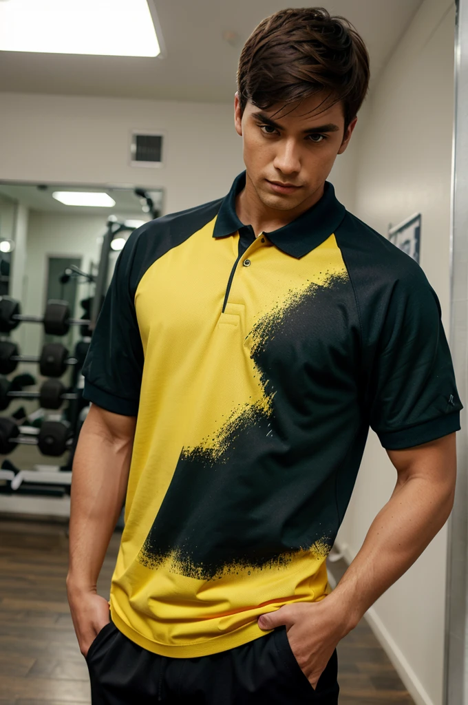 Generate oversized polo shirts for the gym with unique designs (men)