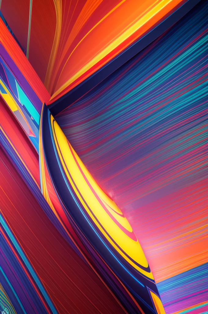Create a dynamic and persuasive wallpaper that conveys energy and creativity in a dynamic way. Use vibrant colors, with an abstract pattern of dynamic lines and geometric elements.