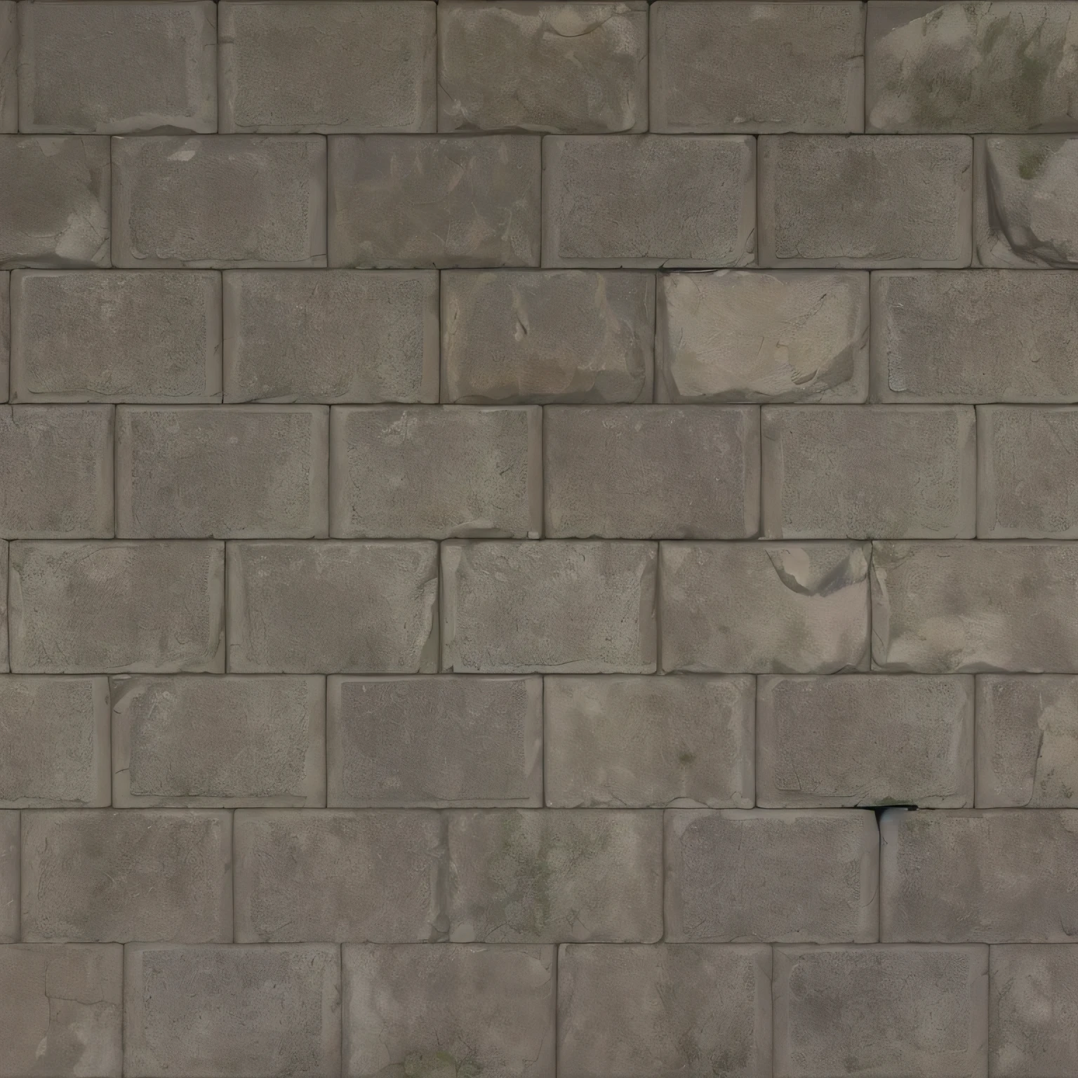 Old stone wall made of large stone blocks, dilapidated wall