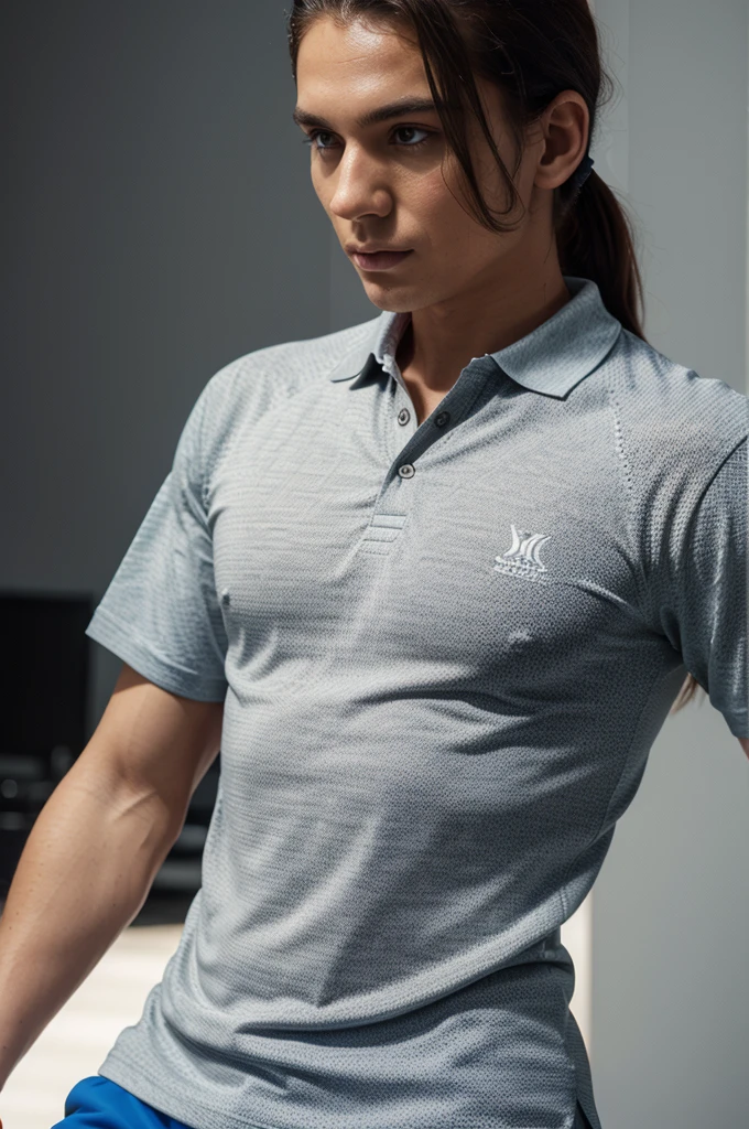 oversized polo shirts for gym with unique designs (men), photo realistic, highly detailed, 8k,ultra-detailed, extremely intricate, sharp focus, studio lighting, physically-based rendering, professional photography, vivid colors, dynamic poses, athletic fit, sporty aesthetic, minimalist branding, abstract patterns, geometric shapes, bold colors, textured fabrics, moisture-wicking materials, breathable materials, flexible silhouettes, adjustable necklines, ribbed trims, minimal logos, sleek and modern