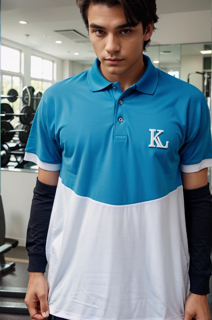 Generate oversized polo shirts for the gym with unique letter designs (men)