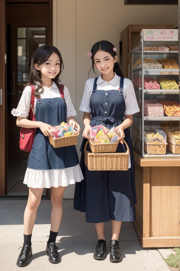 Image of two girls selling discreet sweets and savory snacks