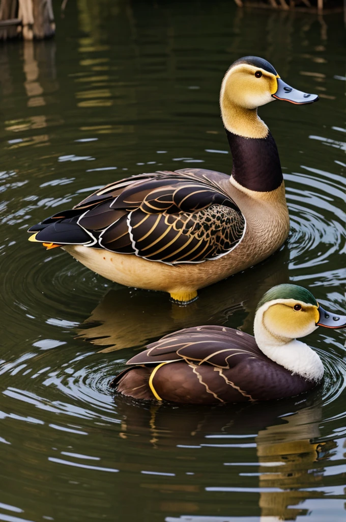 Create a realistic daddy duck 