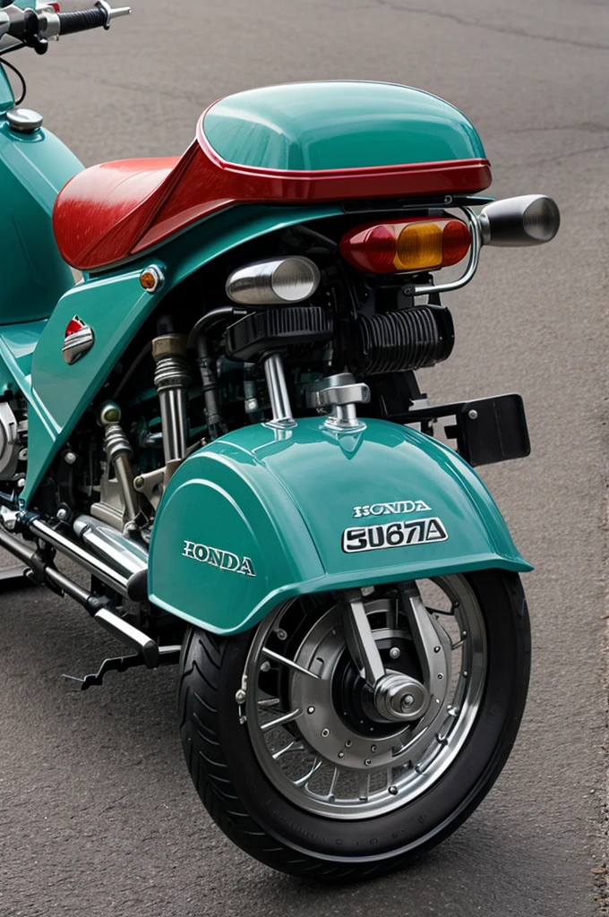Honda super cub c50 1970 aqua green engine with red rings