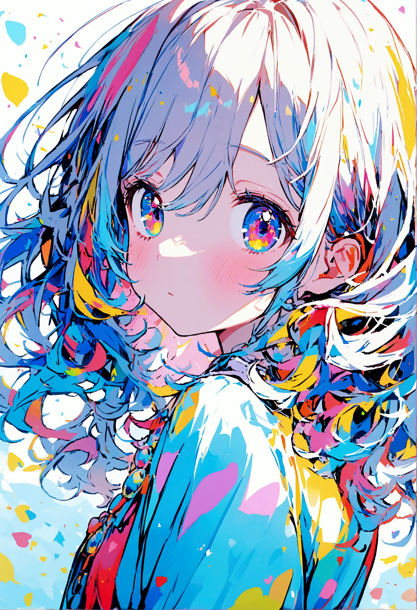 1girl, hastune miku, cute, colorful, lovely, close face, face at viewer, open eyes, highres, cyan hair, colorful eyes, side view, eyes at camera