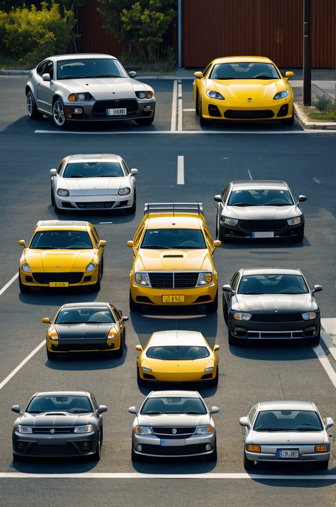 Cars in a square