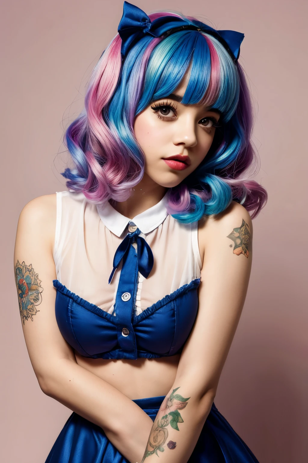 Melanie Martinez singer with two-color hair