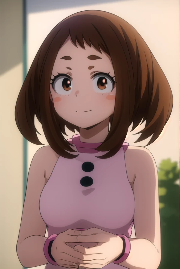 ochakouraraka, ochako uraraka, (uraraka ochako:1.5), (brown eyes:1.5), brown hair, short hair, blush, blush stickers, smile,
BREAK bare shoulders, pants,pink bikini,
BREAK outdoors, city,
BREAK looking at viewer,
BREAK (masterpiece:1.2), best quality, high resolution, unity 8k wallpaper, (illustration:0.8), (beautiful detailed eyes:1.6), extremely detailed face, perfect lighting, extremely detailed CG, (perfect hands, perfect anatomy),