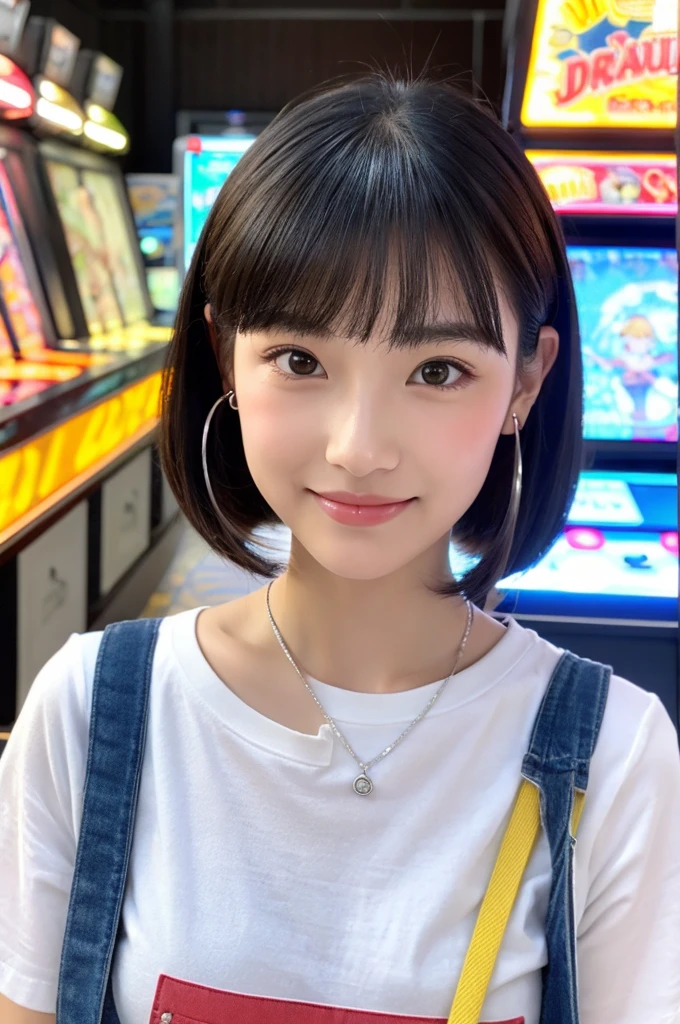 ((pussy)),crit,パンツを脱いでおまんこアップ、Game center, professional gamer, ((full body)), ((photo)), ((best qualtiy, 8K, tmasterpiece: 1.3)), Focus: 1.2, perfect figure beautiful girl: 1.4, 1girl, cowboy shot, look at viewer, eyes facing the camera, incredibly absurd, beautiful and cute girl with a photorealistic face, showcasing top-quality craftsmanship, A Japanese girl playing games at an arcade, , with a bob cut, silky black hair, bangs cut at an angle to reveal her right eye, large eyes, a soft smile, tanned skin, thin and well-formed eyebrows, straight nose with a rounded tip, thin lips but a healthy, natural pink colour, small ears with pierced ears, a slender neck with a sharp jawline, a small face with well-formed facial features, fair, fine, translucent skin, long eyelashes that make the eye makeup stand out, eyes that are powerful but also kind, Well-aligned, white teeth, healthy, shiny skin and hair, friendly expression, , slender, well-balanced proportions, good posture, beautiful C-cup breasts, white character T-shirt, blue denim jacket, yellow shorts, white sneakers, silver earrings, tote bag with game character illustration printed on it, beautiful girl, moe, devilish type, sociable and easy to talk to, values teamwork, curious and adventurous, has a sense of humor, July