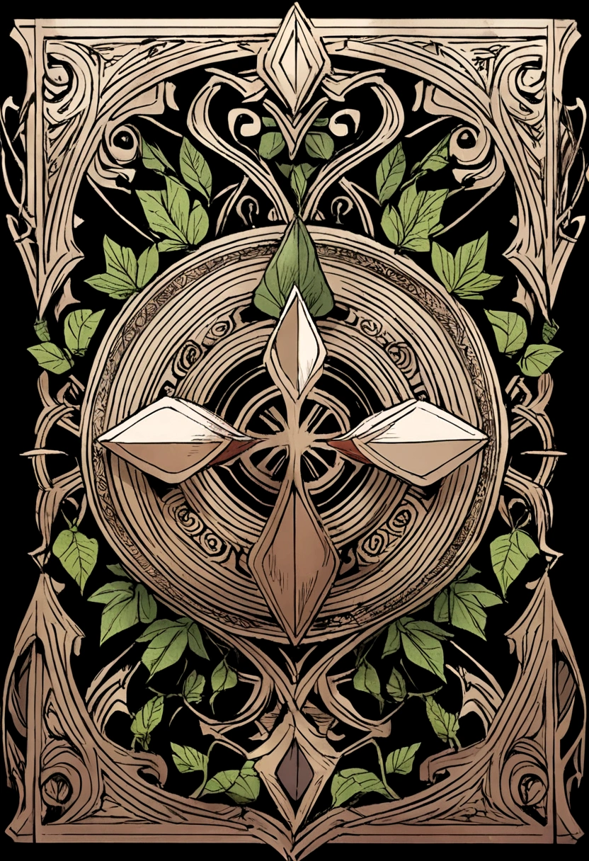 symmetrical books and leaves logo
