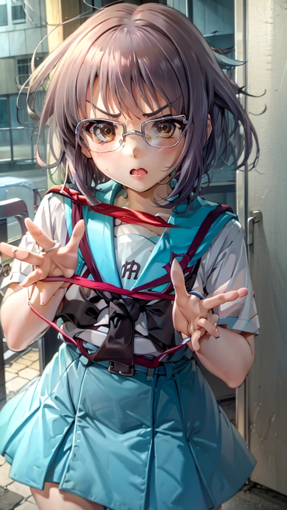 Angry face、Give me your panties,Pleated skirt、Sailor suit glasses、