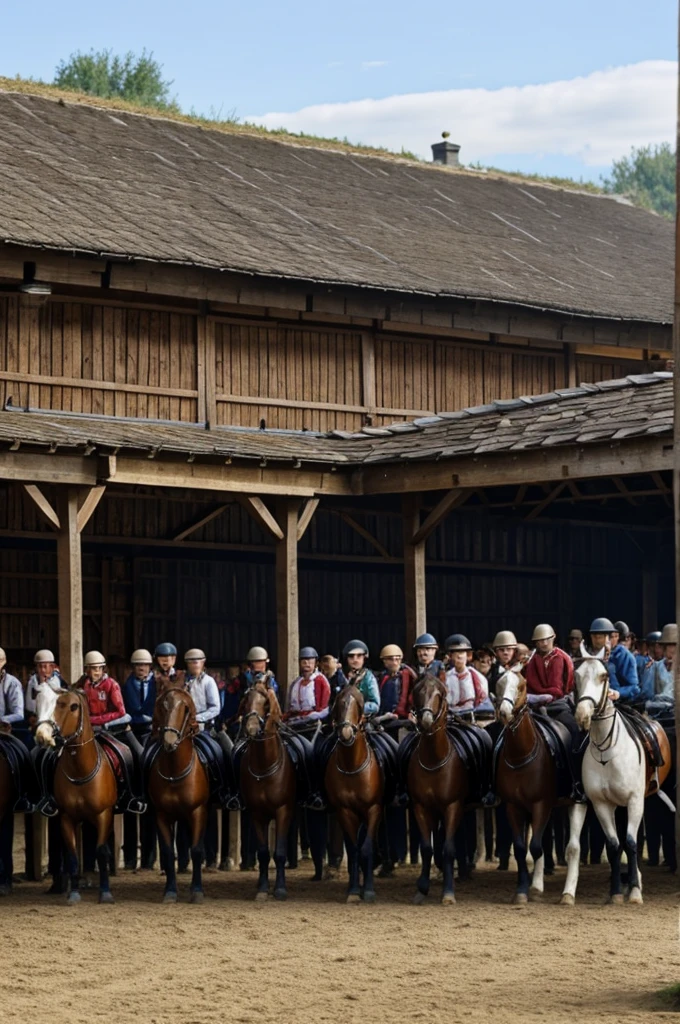 Ferme avec une queue de cheval 