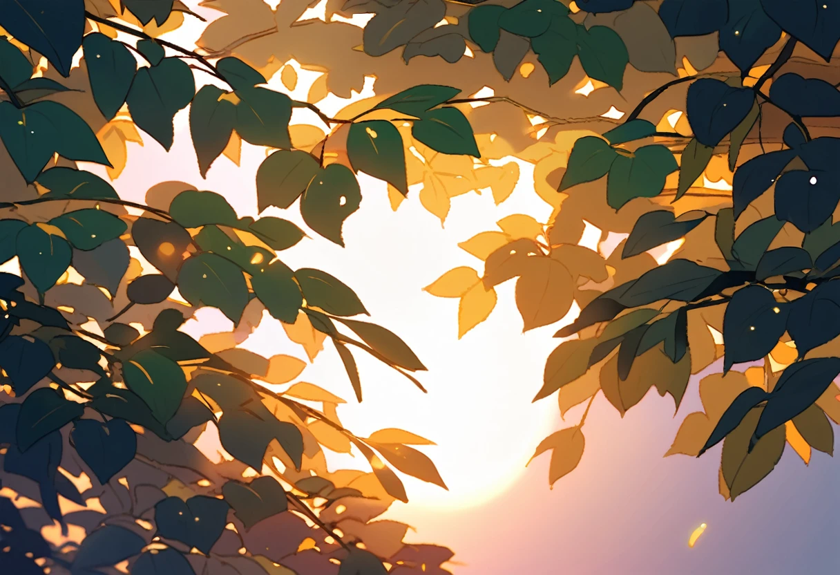 The bright sun peeking through the leaves