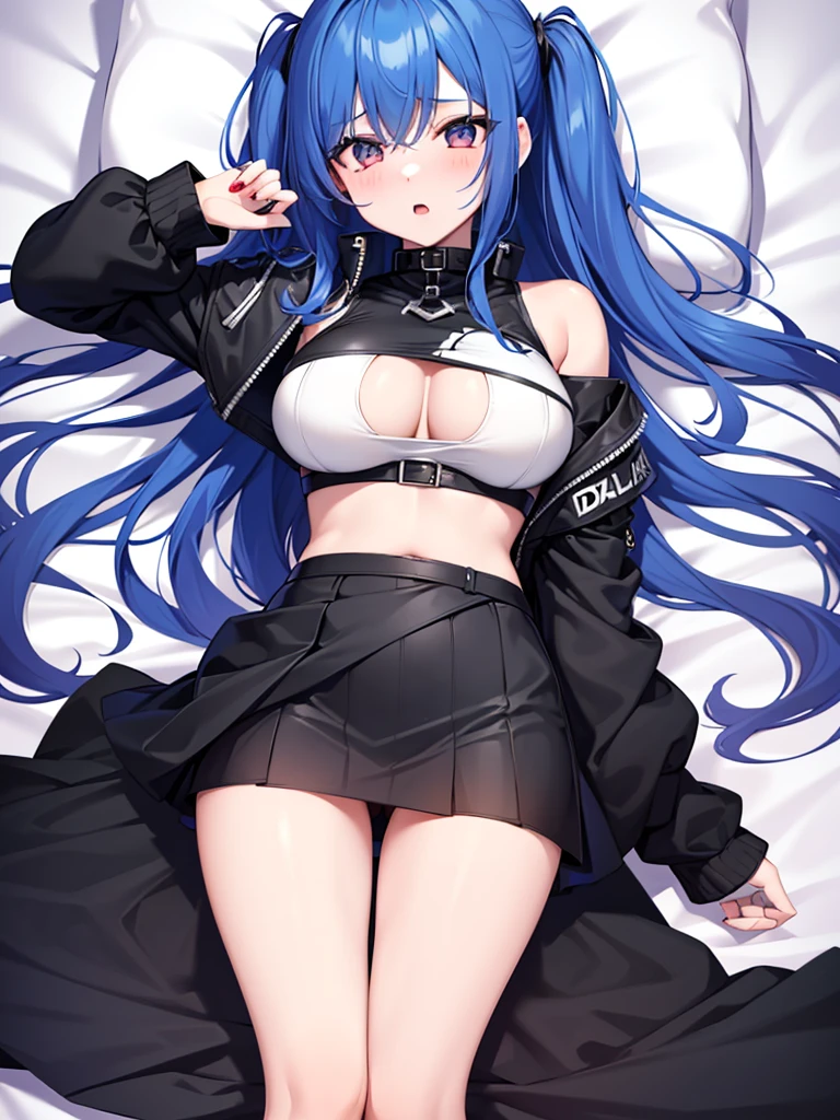highest quality, Super detailed, masterpiece, アニメ, One Girl, alone, Cure Sky,Blue Hair,Long Hair, Feather hair ornament, skirt. tiara, Wrist cuff, (Black shorts), Black shorts under skirt, boots, (Shiny fabric), Cowboy Shot, Black Gemstones, Are standing, blush, (Beautiful fine details), Highly detailed face, Perfect lighting, Highly detailed CG, (Perfect hands, Perfect Anatomy), Shiny material, Blue ribbon, jewelry, Latex gloss,Red Eye,dark aura,Straight hair,Blackwing,Black Dress,Long skirt,His hands are tied above his head,spoken heart,heart,nsfw,fellatio,open mouth,vaginale,Sex,cum on tongue ,On the bed、Inside the room、Painful expression、tears、Cry、Scream