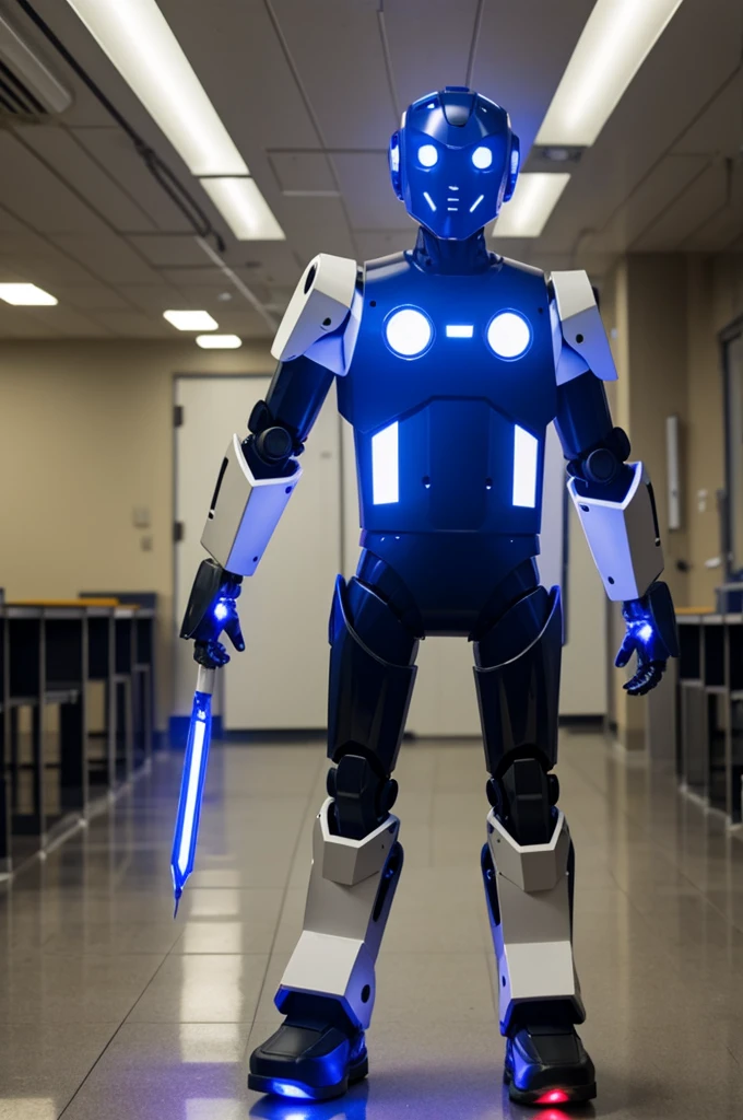 Robot costume with LED lights, for students