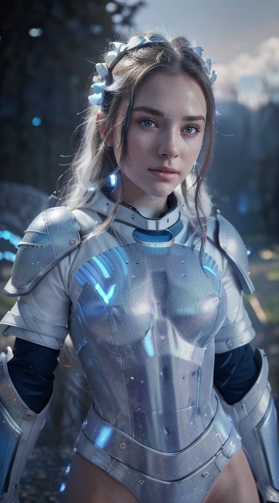 *RAW, 1 girl, showy, ((matte white armor, blue lights )), (Masterpiece, Best Quality), (detailed skin:1.3, detailed face:1.3), DSLR, realist, ((( pose, detailed galaxy landscape))), delicate, Soft colors, cinematic lighting* - <@417843734584229888