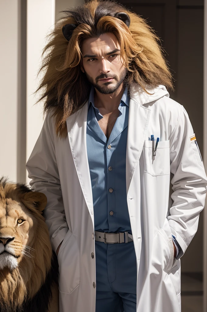 Lion in medical coat