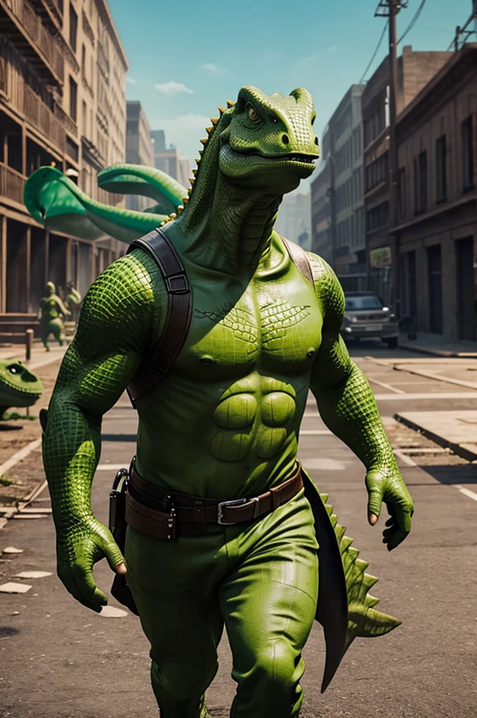 Free Fire character with Green Dinosaur costume
