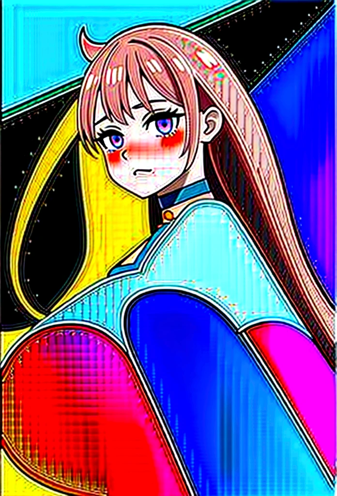 straightened hair, Pink twin-tailed hair, longeyelashes, Purple eyes, Cat Pupils, Heart-shaped choker, full body Esbian, gazing at computer, Shy, blush, tusk, ear blush, nose blush, Anime style, Color Field Painting, Ray tracing, bloom, behind viewpoint, nffsw, awardwinning, 16 K, Best Quality, high details, High quality, masterpiece, hight resolution, Accurate, Super Detail, Cat without ears, Not Broken, perfect, Woman, Big boobs, gaming, gaming room, computerears, Not Broken, perfect, Woman, Big , gaming, gaming room, computer
