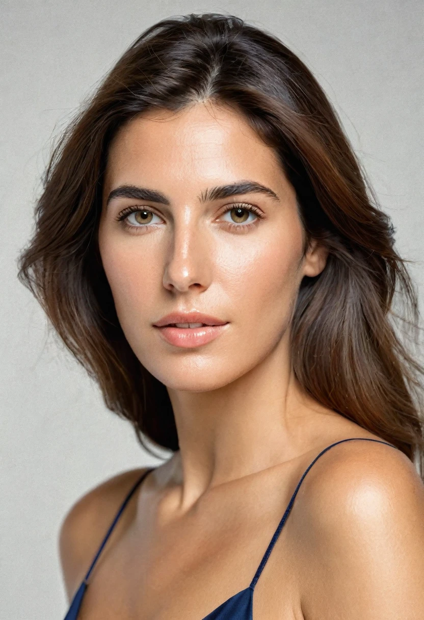 portrait of Roberta Gemma, italian woman, 30 years old, face highly detailed, natural skin, light make-up.