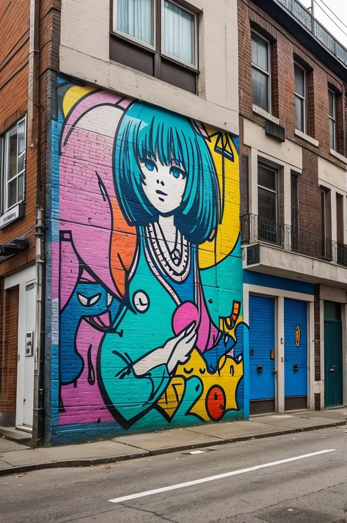 Person makes urban art