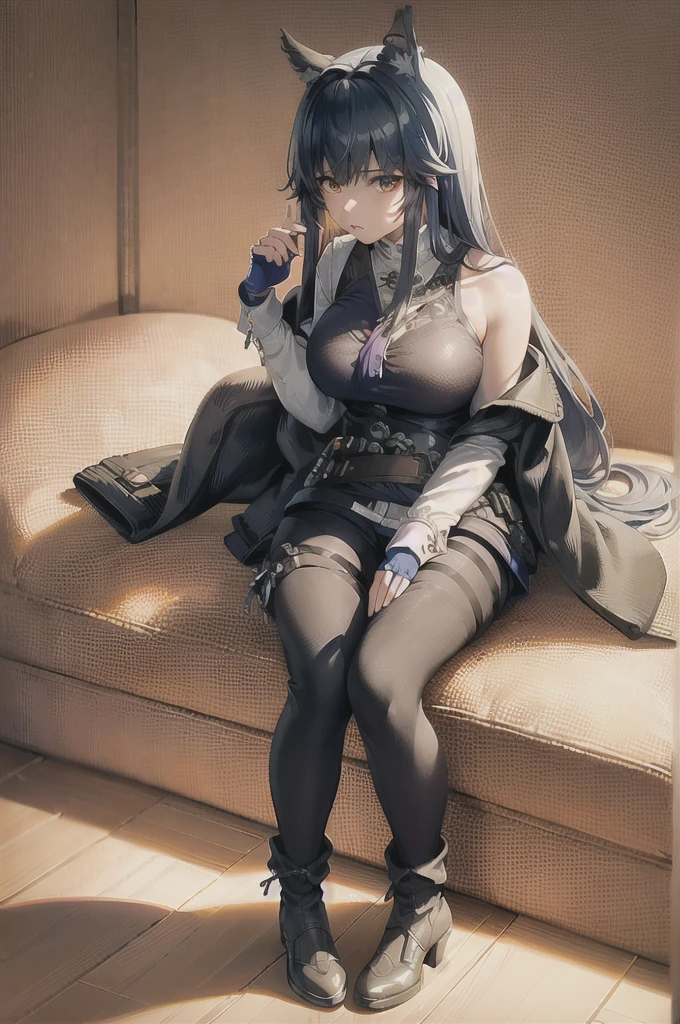 (((masterpiece, best quality:1.1))), highres, Manga, (ultra-detailed), (((1girl))), (((solo:1.5))), (upright), curvy, beautiful legs, perfect body, beautiful woman, (beautiful detailed face:1.2), ((intricate detailed)), perfect hands, detailed face, detailed fingers, full_body, full body girl, let the body be seen from head to toe, (anime girl), (short pencil leather skirt), (off shoulder shirt and two jackets, one wool jacket falling off shoulders and another wide loose wool jacket hanging off shoulders until the elbows), (long boot loose slouch baggy ultra wide socks), (socks below her knees), (over her calves socks), (no shoes), (sitting on the bench with knees together), (mature_woman), milf, lipstick, make up, long hair, top view, top_view, realism,best quality,1 girl,solo,beauty,REALISTIC,Masterpiece,girl,Detailedface,extremely detailed CG unity 8k wallpaper