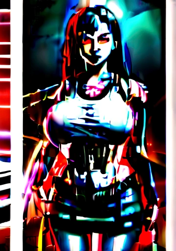 (Realistic: 1.4), Highest quality, Very delicate and beautiful, High resolution, One girl, Tifa_Lockhart, smile, Cowboy Shot, suspenders, Low rise, mini skirt, Tank top, Tense shirt, Black Hair, Long Hair, Elbow hand pockets, Beautiful and detailed red eyes, Face Light, Cinema Lighting, belly button, High exposure, Exposed belly, rib, Abdominal muscles, ( Huge breasts: 1.2), Dynamic pose, Dynamic Angle,