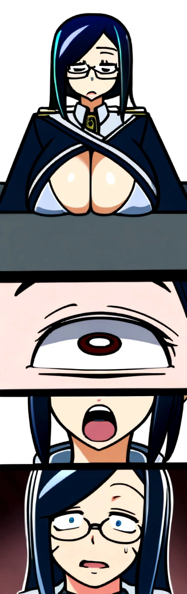 Akira Asai, Yofukashi no Uta, Porn, anime, black fur, Schoolgirl, large eyes, big tits, hentai, uniforme jaones
