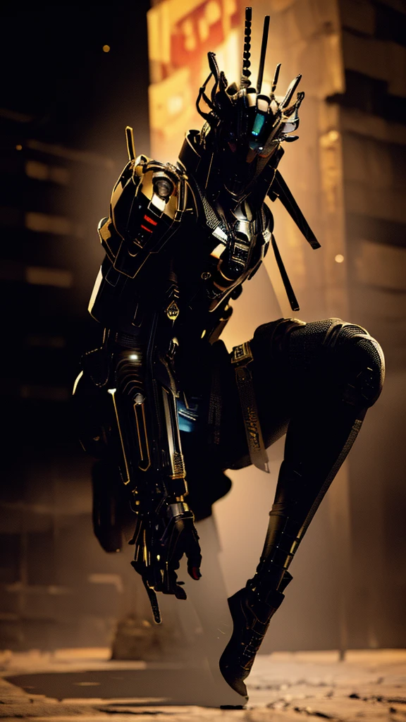 Surreal version of a woman kneeling down on one knee with sword in hand, very beautiful cyberpunk samurai,Sitting on one knee,Futuritic background, cyberpunk anime art, cyberpunk samurai, cyberpunk city anime art, cyberpunk anime, cgsociety 9, digital cyberpunk anime art, style of maciej kuciara .1girl, samurai armor, devil mask helmet, intricate, detailed ornaments, cold colors, metallic, Egyptian details, details very complex, realistic lighting, trending on social cgs, glowing eyes, facing camera, neon details, surreal details, full body portrait, Japanese atmosphere, lighting global, shadow, octane rendering, 8k, super sharp lolita.((Best quality)), ((masterpiece)), (details:1.4), 3D, image of a female cyberpunk beautiful,HDR (High Dynamic Range),Beam Range,NVIDIA RTX,Ultra High Resolution,Unreal 5,Subsurface Scattering,PBR Textures,Post-processing,Anisotropic Filtering,Depth of Field, Maximum clarity and sharpness, Multi-layer textures, Albedo and Reflection maps, Surface shadows, Accurate simulation of light-material interaction, Perfect scaling, Octane rendering, Two-tone lighting Color, Wide Aperture, Low ISO, White Balance, Rule of Thirds, 8K RAW,