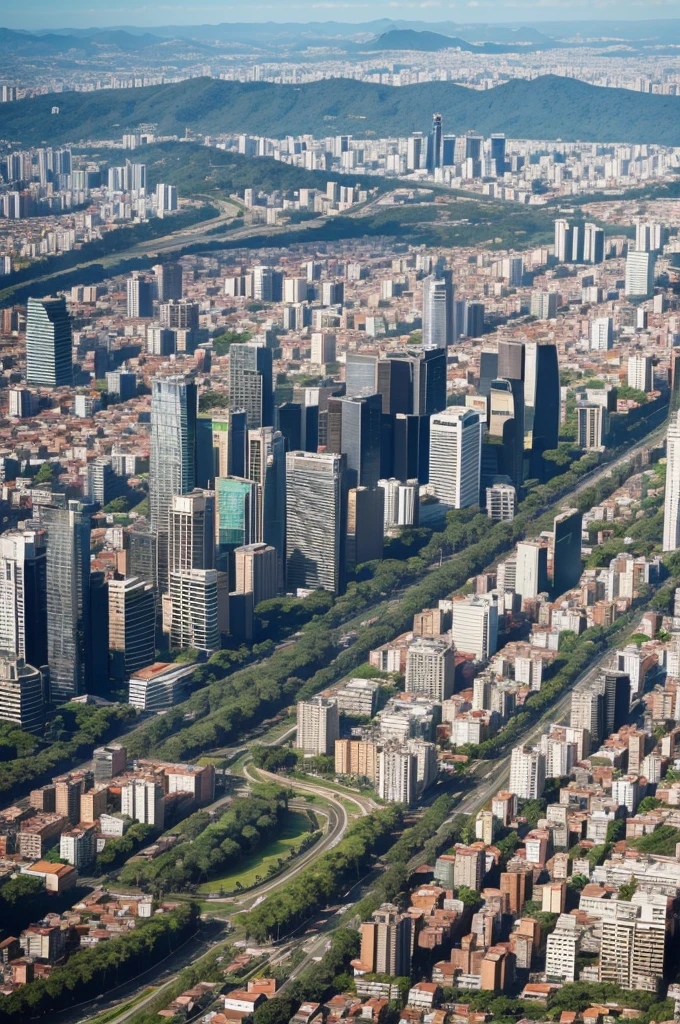 An aerial view of the city of São Paulo, brazil, during daytime, featuring vários prédios destruídos e focos de incêndio. There&#39;s a lot of smoke in the air. Next to a destroyed building, featuring uma bandeira brasileira rasgada flamulando, a human being is seen from the back in the distance, floating. The title "Super- ten mens " in large, striking letters, featuring "ten mens" scratched, and the subtitle "Wicked and Sick" Logo abaixo, in smaller letters.