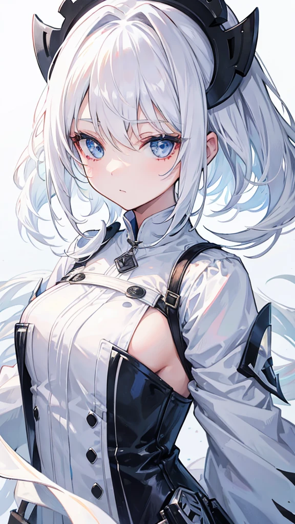 Female doctor,Beauty,Her cleavage is visible through the gap in her white coat.