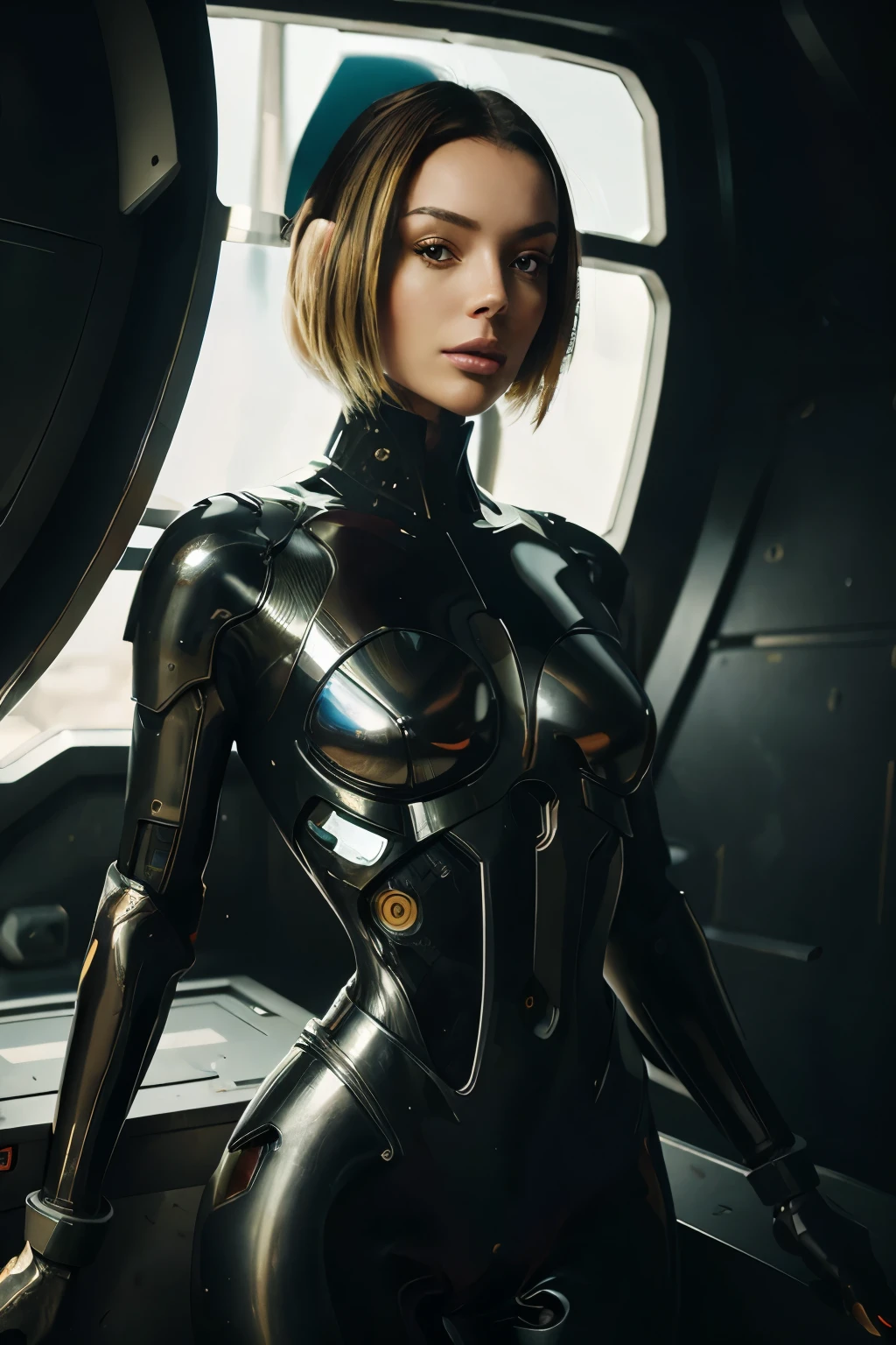 8k, ARTISTIC photography, best quality, masterpiece: 1.2), RAW photo, a (potrait:1.2) there is an African woman in a shiny red suit and helmet, glossy digital painting, portrait of a female android, portrait of an android, cyborg - girl, futuristic glossy latex suit, cyborg girl, retrofuturistic female android, portrait of a futuristic robot, cyborg fashion model, beeple and james jean, fashionable futuristic woman, integrated synthetic android, glass cyborg