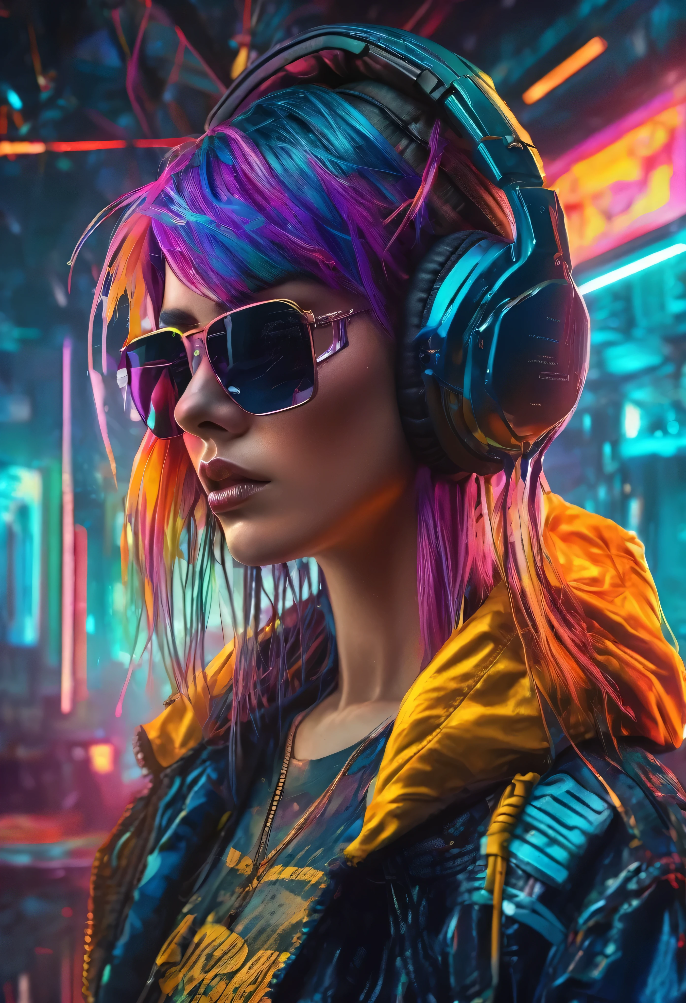 create an image demonstrating the style of ((Cyber Grunge)) style, hyper realism, 8k high definition, vibrant colors, sharp focus, insanely detailed