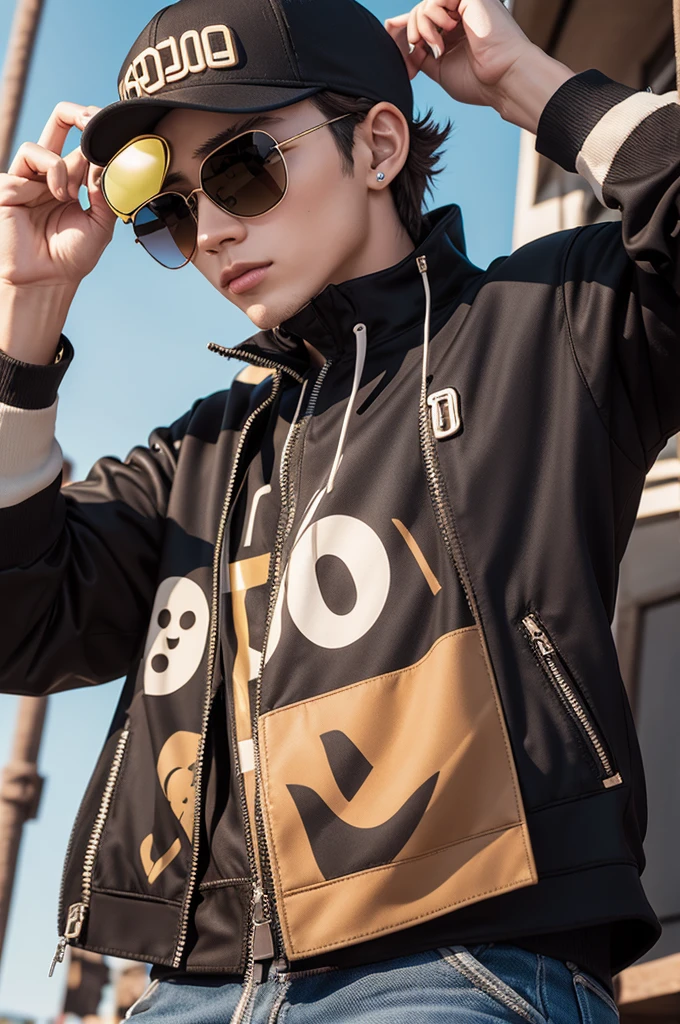 Monkey dj sunglasses and cap