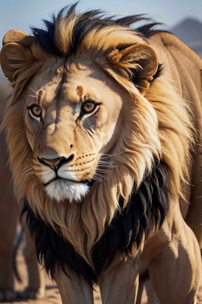 A dangerous and fierce lion.
