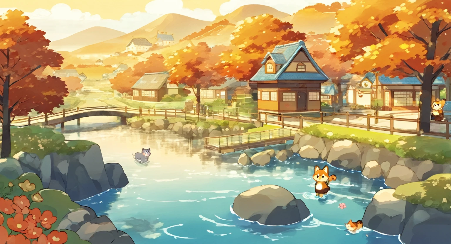 scenery, animal crossing scenery, cute